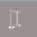 Two Modern Table Lamps With White Stands And Red Cables Design 3d model