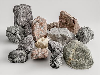 Modern Stone Landscape Stone Gravel Pebbles 3d model