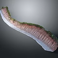 Natural Curved Landform With Layered Red Rock And Green Vegetation On Top White Base