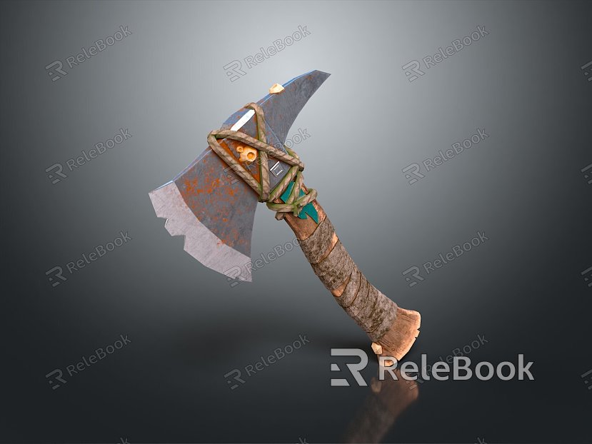 Tomahawk Axe Wooden Axe Handle Axe Mountain Axe Chopping Wood Axe Chopping Wood Axe Magic Axe model