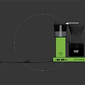 Stylish Green Modern Coffee Maker With Black Components And Power Cord
