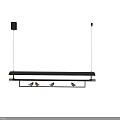 Sleek Black Gold Linear Hanging Chandelier With Long Bar Design And Metal Accents