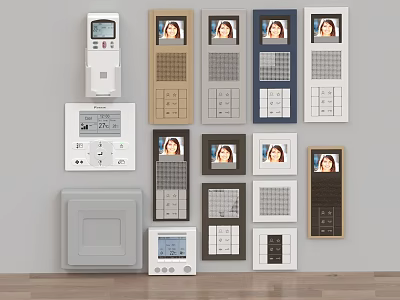 Various Switch Panels With Different Colors Modern Designs And Display Screens 3d model