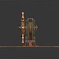 Nautical Watercraft Ship's Wheel Decorative Model On Wooden Planks With Green Accents