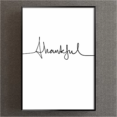 Handwritten Thankful Wall Art Decor for Home Living Space 3d model