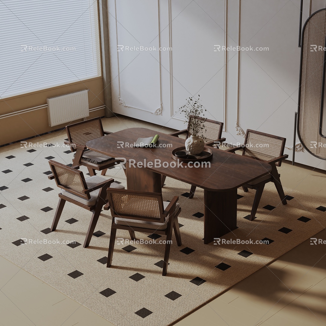 Modern dining table 3d model