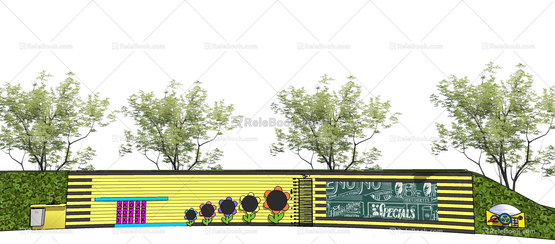 Modern landscape wall Children's landscape wall model