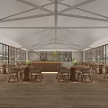 Visitor Center Interior With Wooden Flooring Cozy Seating Green Plant Large Windows And Bar Area