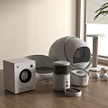 Automatic cat litter box modern cat litter box smart cat litter 3d model