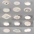 Modern White Ceiling Lights With Various Round Decorative Designs For Home 3d model
