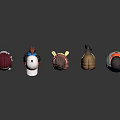 Collection of Multiple Cartoon Character Heads With Various Hairstyles And Hats