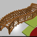 Wooden Curved Pergola Frame Structure With Lattice Panels For Outdoor Garden