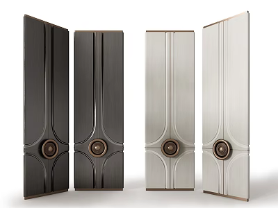Stylish Screen Designs With Circular Accents In Dark And Light Tones 3d model