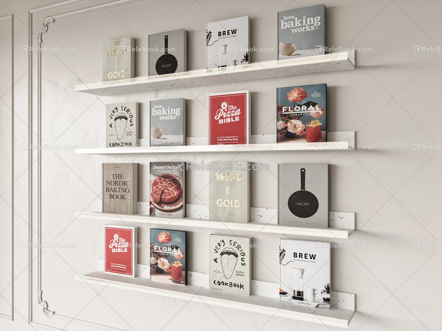 Decorative Bookshelf Books Books 3d model