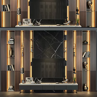 Modern TV Cabinet Combination Modern Cabinet TV Cabinet Home Furniture TV Ornaments Home Decorations Book Decorative Painting TV Wall 3d model