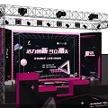 Modern Dance Stage With Neon Lighting And Performance Area Setup Design 3d model
