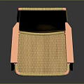 Modern Chair Design With Yellow Woven Seat Back And Orange Armrests Legs