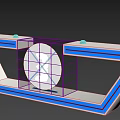 Modern Activation Device With Blue Lighting Geometric Frame And Central Component 3d model