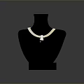 Elegant Pearl Necklace on Black Mannequin with Gold Pendant as Daily Fashion Accessory