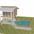 Modern Detached Villa Design With Swimming Pool Balcony And Grass Area