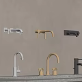 Various Modern Faucets Featuring Wall Mounted And Countertop Types In White Gold Black
