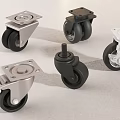 Durable Caster Wheels With Metal Base And Black Rubber Tires In Various Designs