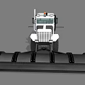 White Heavy Duty Engineering Vehicle Featuring Spiral Front Attachment And Rear Storage Unit