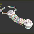 Industrial Machinery Equipment With Spring Component Hexagonal Bolt And Shiny Metallic Surface