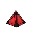 Red And Grey Pyramid Shaped Objects With Geometric Patterns And Illuminated Panels 3d model
