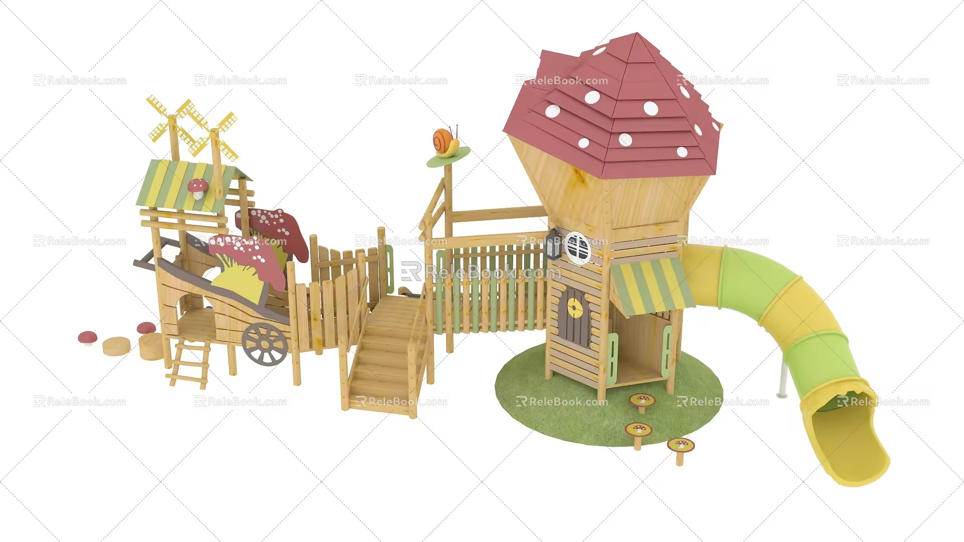 Modern Mushroom Slide 3d model