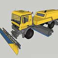 Yellow Functional Vehicle With Mechanical Structure For Industrial Transport Use 3d model