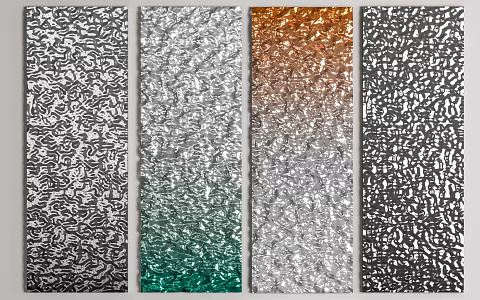 Modern Corrugated Board Water Corrugated Board Stainless Steel Decorative Panel 3d model