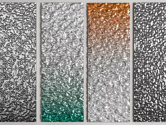 Modern Corrugated Board Water Corrugated Board Stainless Steel Decorative Panel 3d model