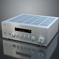 Denon Silver Audio Amplifier With Control Knobs And Music Studio Display Screen For Home Use