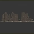 Miniature Urban Cityscape Model Featuring Tall Skyscrapers And Detailed Buildings