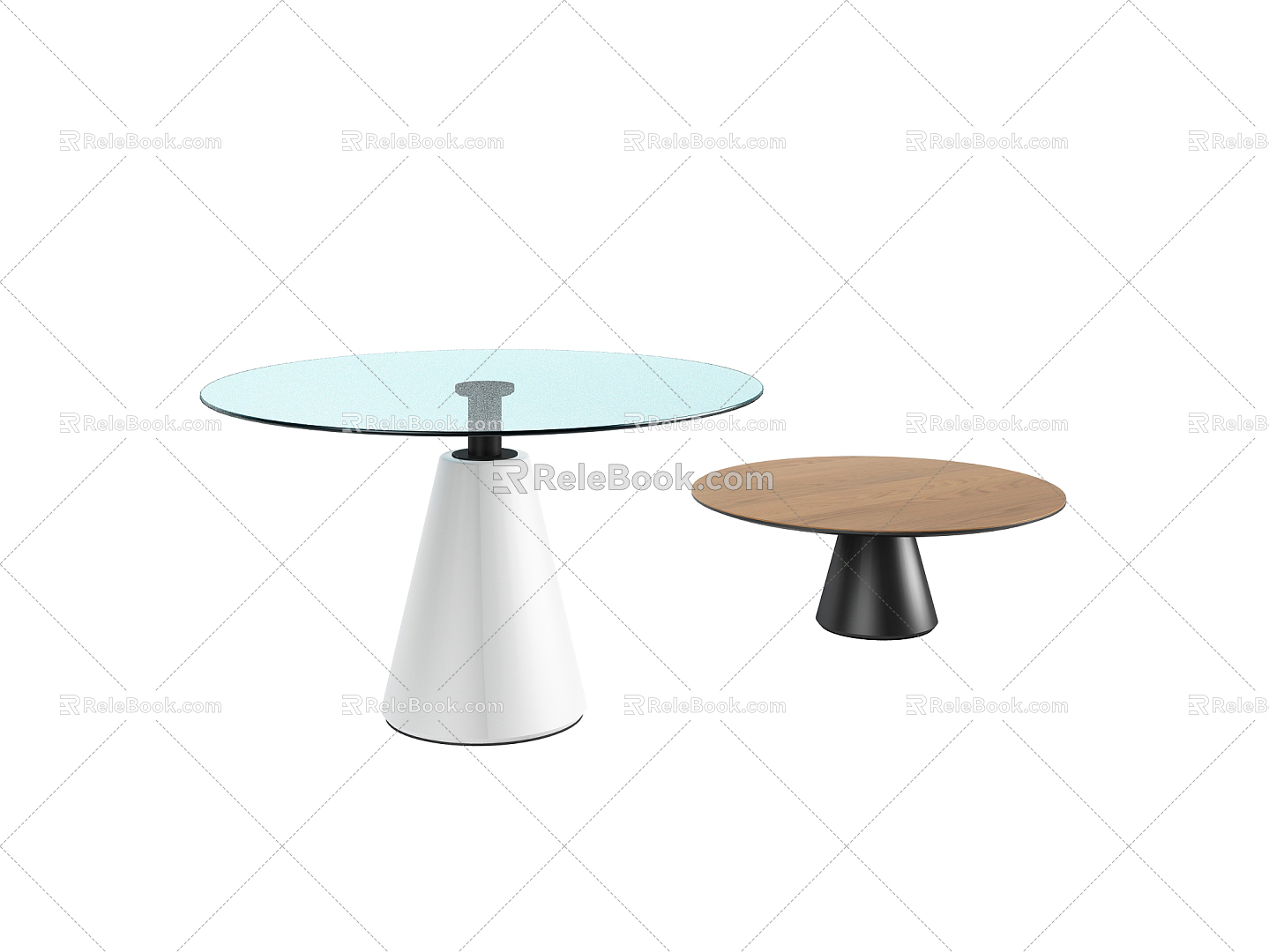 Modern Round Table Combination 3d model