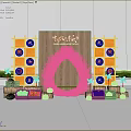 Harvest Season Photo Check-in Spot With Wooden Backdrop Wheat Ear Decorations Pumpkins And Fruits