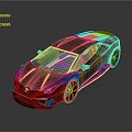 Black Supercar With Red Accents And Carbon Fiber Modern Aerodynamic Design