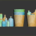 Colorful Home Living Supplies For Organization With Various Bottles Jars And Containers