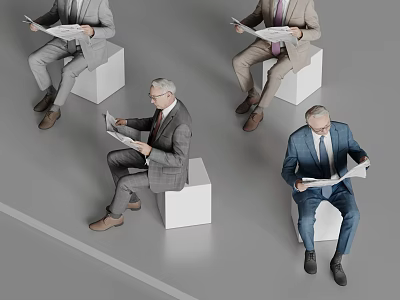 Modern Man Old Man Characters 3d model