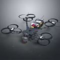 Advanced Multi Rotor Aerial Drone With Propellers And Camera Equipment Design 3d model