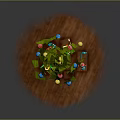 Wooden Christmas Tree With Colorful Balls Star And Green Red Blue Gift Boxes On Base