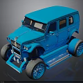 Blue Vintage Toy Car With Large Wheels And Retro Body Design