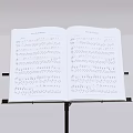 Classic Violin Set With Bow Case Music Stand And Open Sheet Music