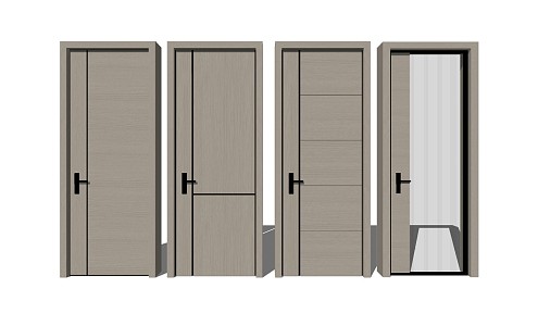 Modern swing door interior door single door swing door sliding door 3d model