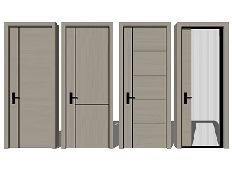 Modern swing door interior door single door swing door sliding door 3d model