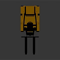 Yellow Industrial Forklift With Black Forks And Cab Structure Design