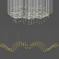 Glamorous Crystal Chandelier With Sparkling Crystals Golden Wave Accents And Elegant Design