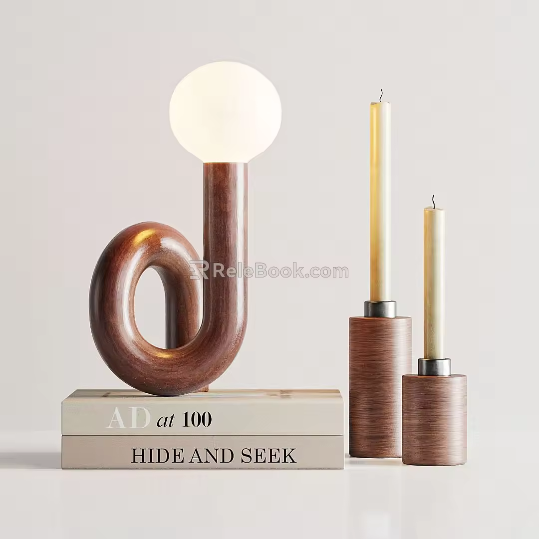 Modern Table Lamp Table Lamp Candlestick Book 3d model