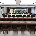 Monitoring Room Interior With Multiple Monitors Control Desks And Seats Layout